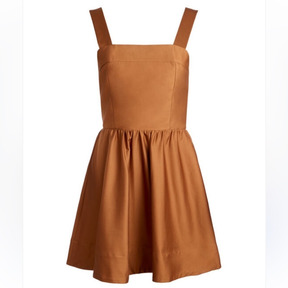 Alice + Olivia Saige Carmel Lace Up Tie Back Mini Dress Size 8